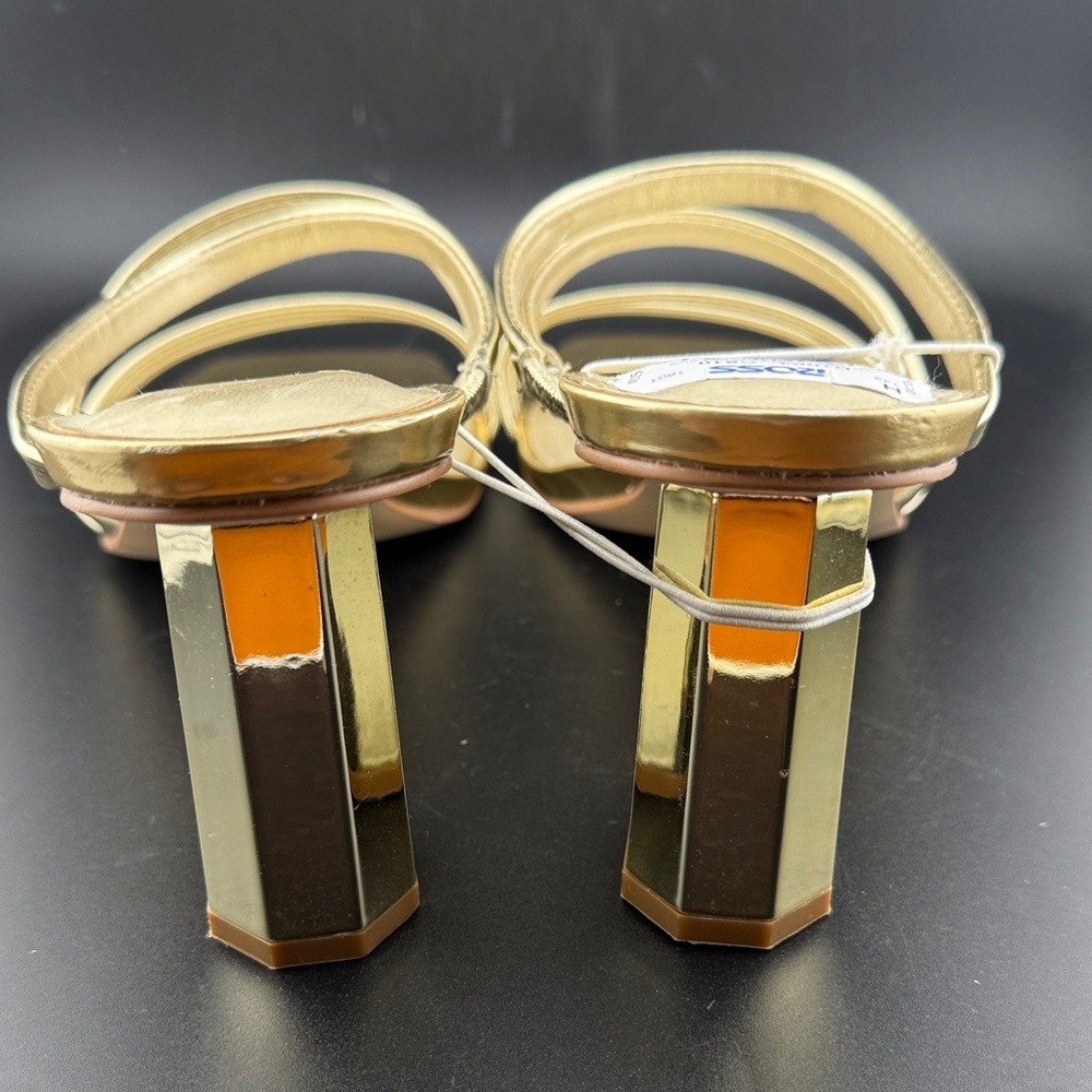Marc Fisher Metallic Gold Strappy Heels - Picture 2 of 3